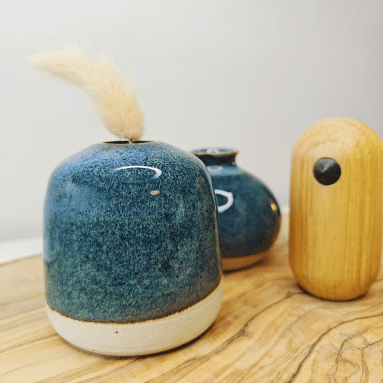 Havblå mini vase 