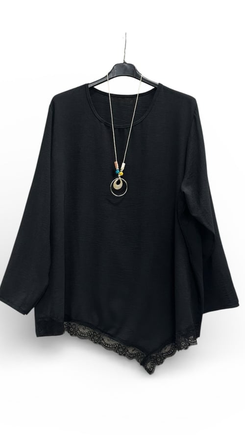 Ronja basic blouse. Black. Onesize str. 38-48. (2)