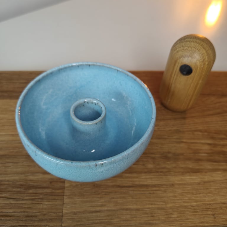 Vinterblå lysestage  billede 2