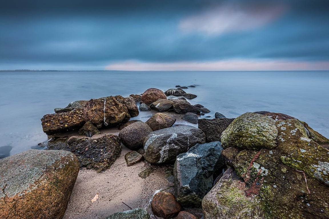 En høfde på Roneklint på Jungshoved / Præstø en tidlig vintermorgen