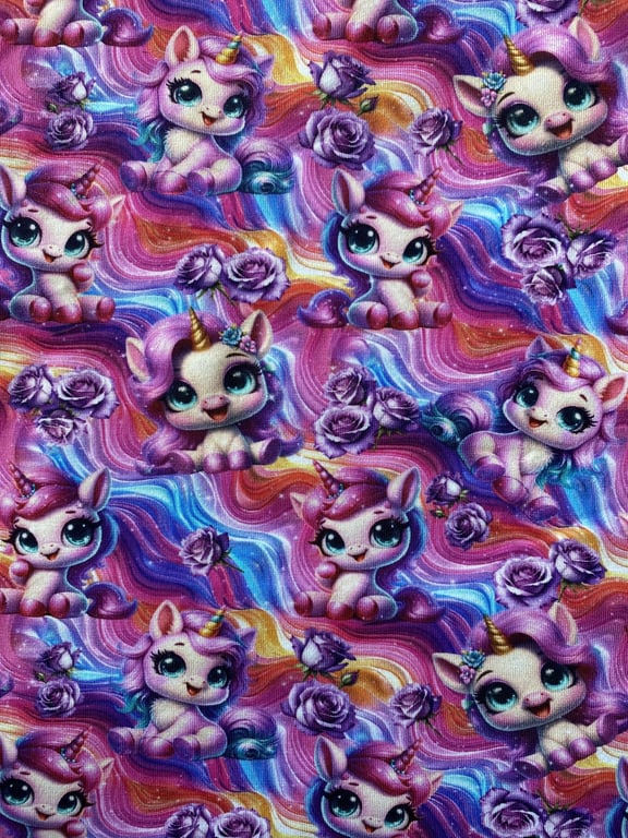 Bomuldsjersey - sparkle unicorn