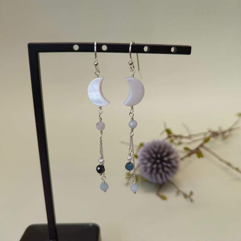 Den blå måne øreringe billede 2