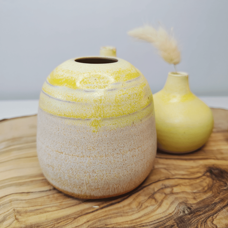Lyserød / gul mini vase