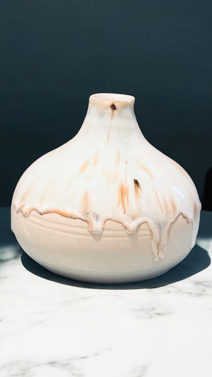 Dråbehvid &amp; Himmelblå Vase billede 2