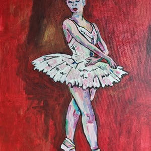 Balletpige akryl på lærred 50 x 70 cm – produktbillede