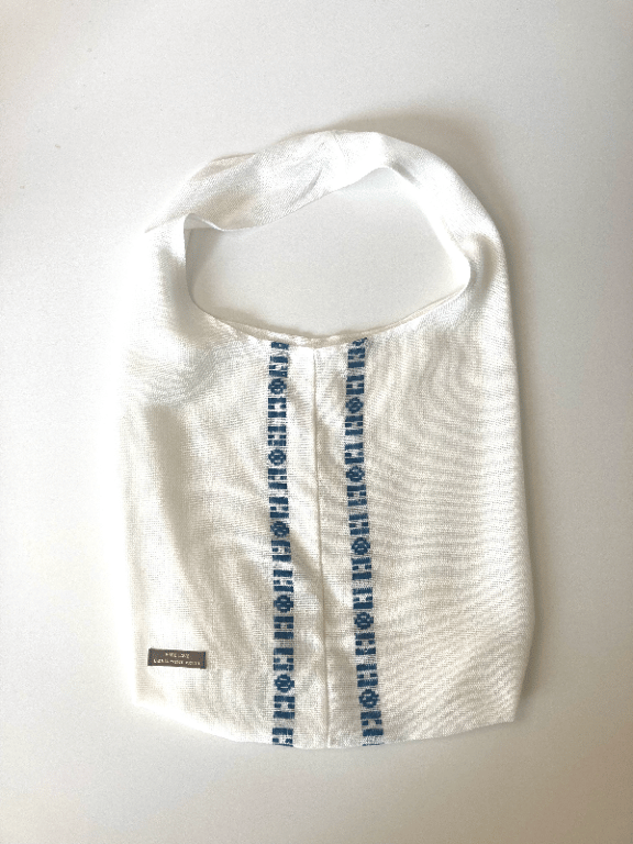Shopper med blåt stribemønster