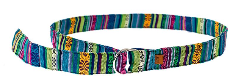 Bælte i skønt farvedesign med dobbelt-ring spænde billede 2