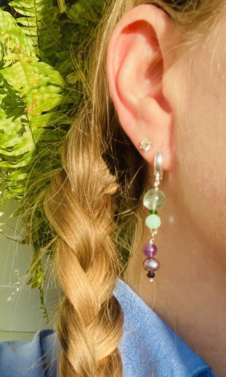 Ametyst og Grøn Fluorit