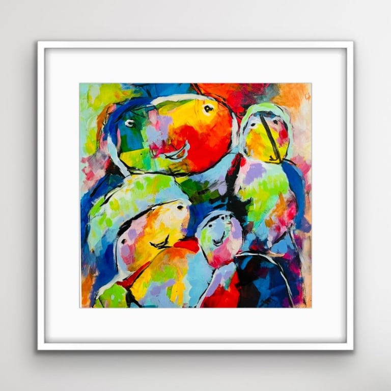 Maleri i glas og ramme