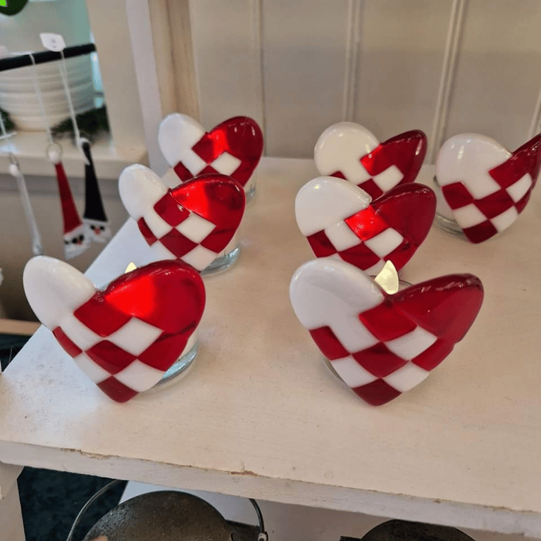 Julehjerter på fyrfadsstage