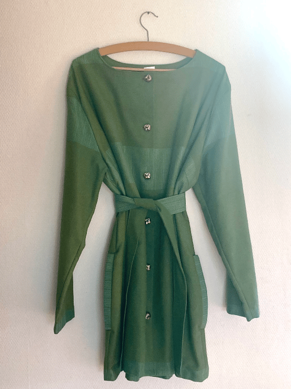 Klassisk frakke i flaskegrøn billede 5