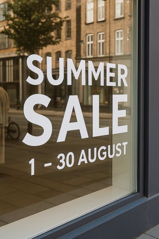 Folietekster på vinduer