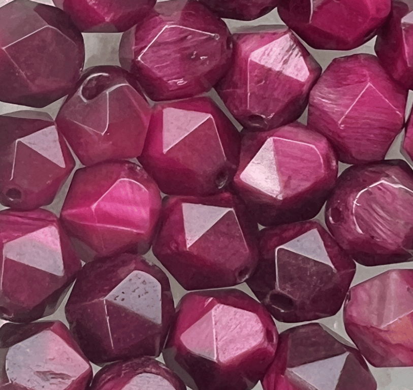 Pink Tigerøje- star cut vedhæng billede 2