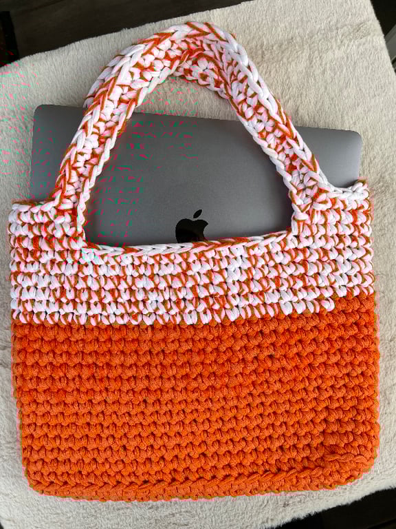Hæklet taske i orange billede 3