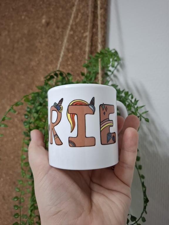 Lille Krus med NAVN: Unicon Rosa skrift, Hvid baggrund billede 2