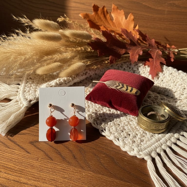 Forgyldte øreringe med Agate sten billede 2