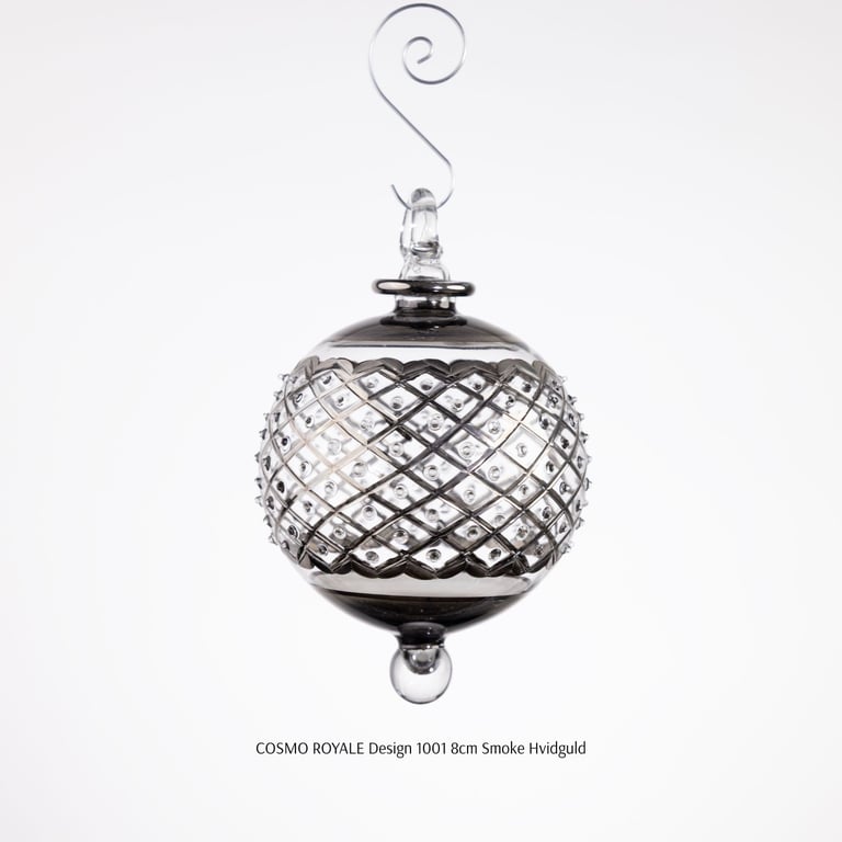 JULEKUGLE DESIGN 1001 SMOKE MED HVIDGULD billede 2