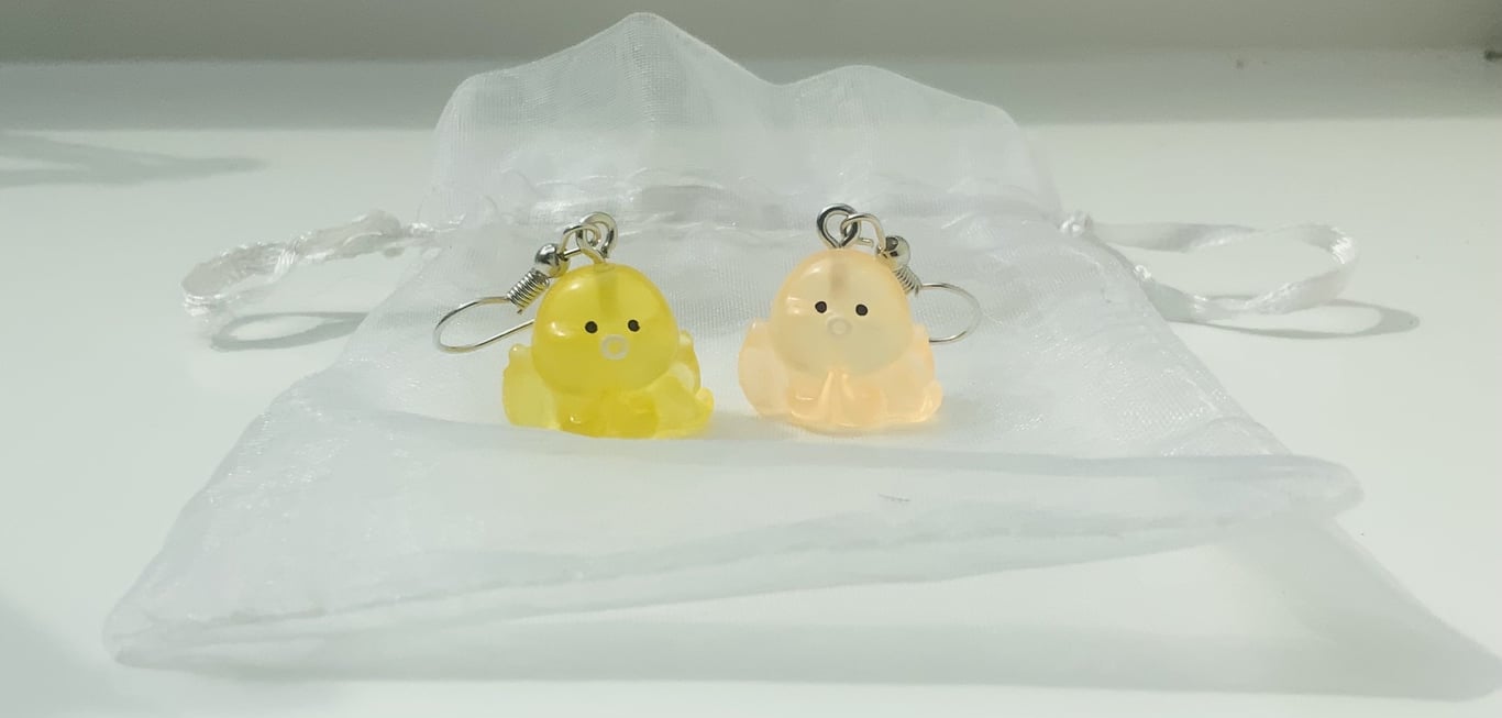  Blæksprutte øreringe Glow in the dark 