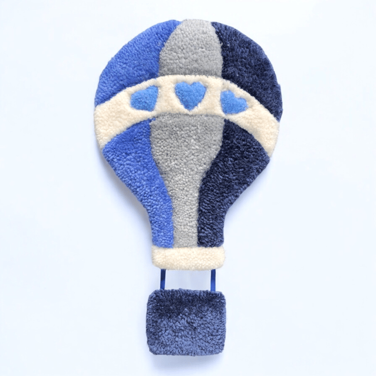 Tuftet luftballon - Håndlavet vægkunst i 100% uld. billede 4