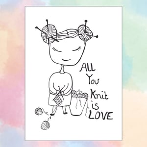 Kort: all you knit is love – produktbillede
