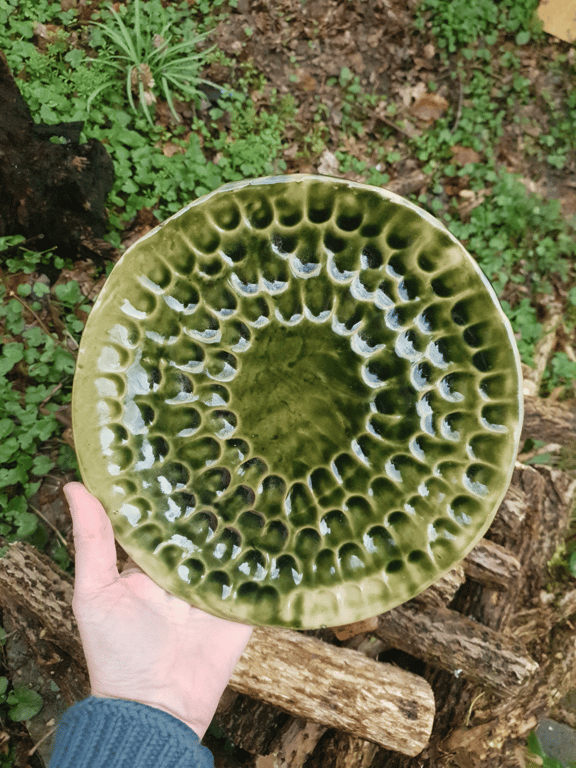 Spisetallerken/fad mosgrøn billede 2