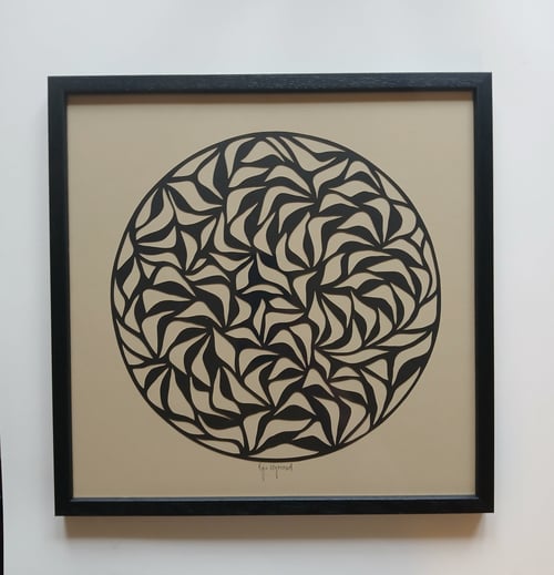 30x30cm papercut, indrammet 