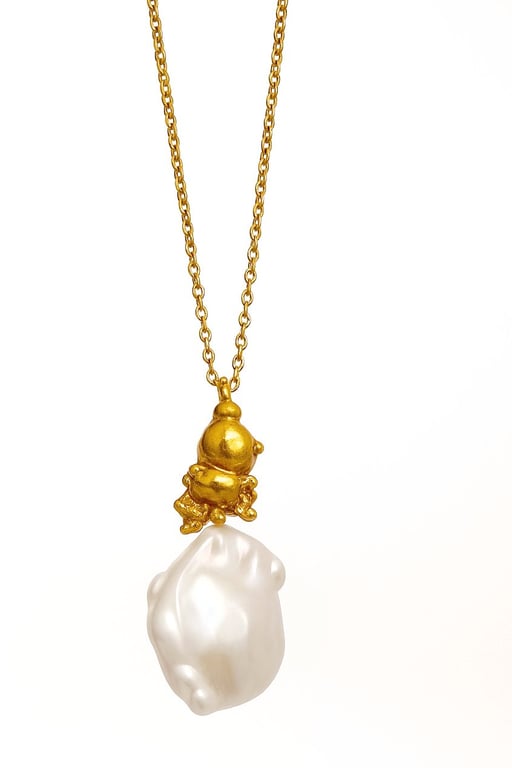 INEL Bubble Bug Pearl Necklace 18K gold-plated