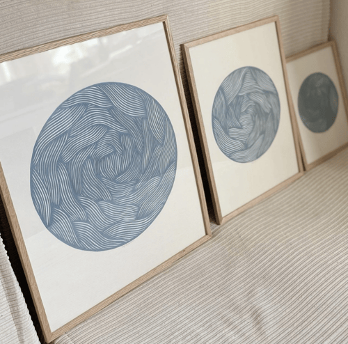 40x50cm papercut - dueblå 