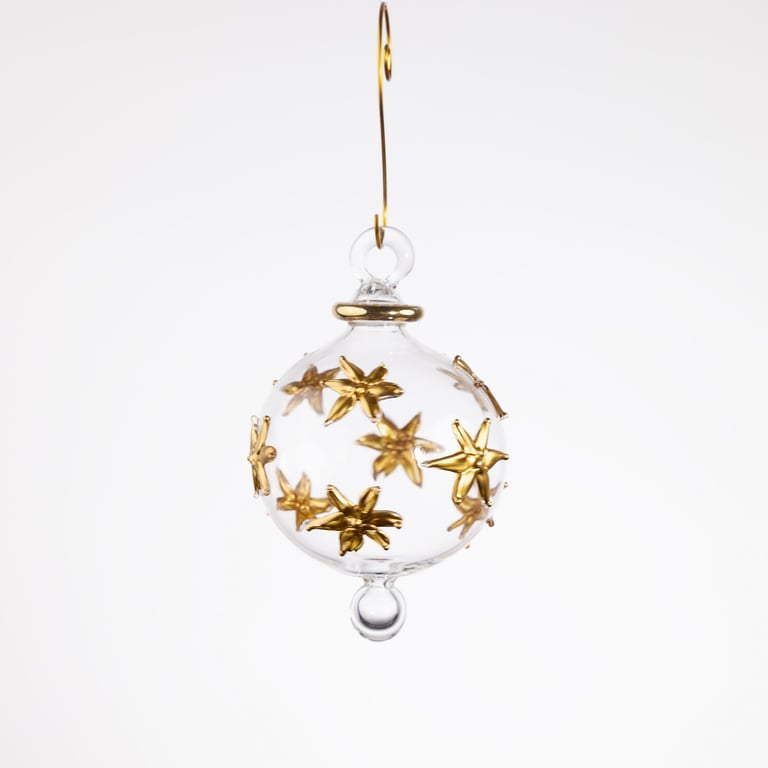 JULEKUGLE DESIGN 1017 KRYSTAL MED GULD