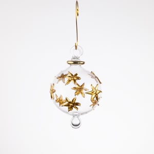 JULEKUGLE DESIGN 1017 KRYSTAL MED GULD – produktbillede