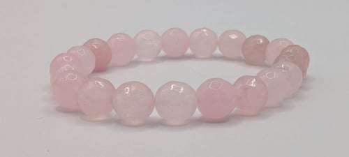 (Månedens Sæt) Rosa Jade Armbånd - 8mm