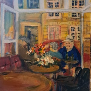  Blomsten med Liv i Nyhavn, 21x30, akrylmaleri – produktbillede