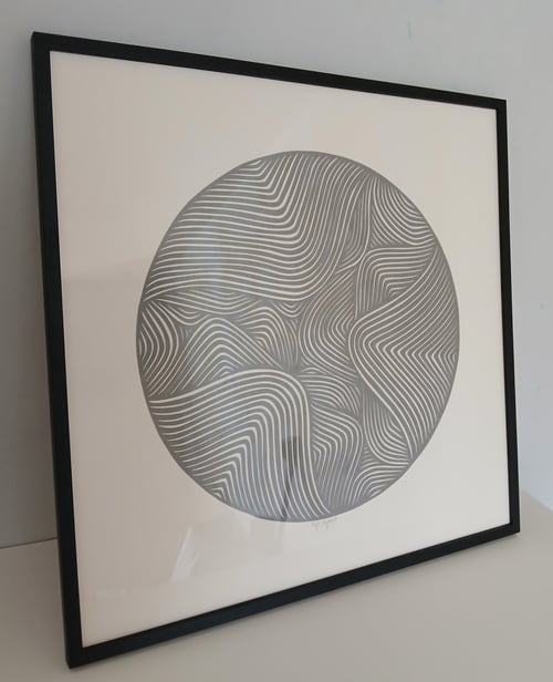 50x50cm papercut, indrammet 