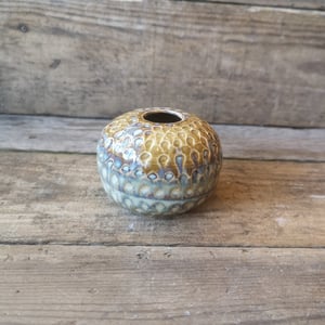 Vase i brun beige glasur  – produktbillede