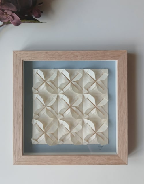 20x20cm, Foldet værk. indrammet 