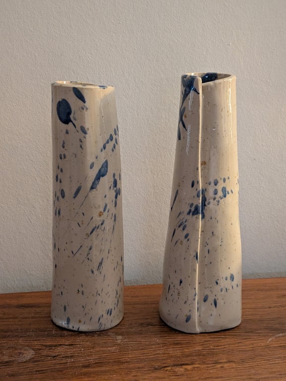 vase med blå splash 
