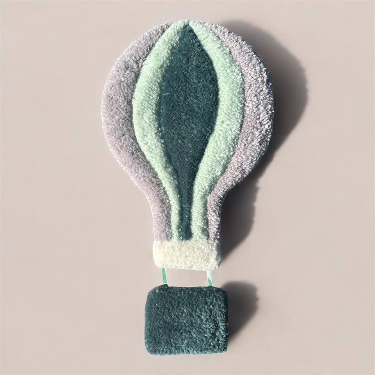 Tuftet luftballon- Håndlavet vægkunst i 100% uld. billede 5