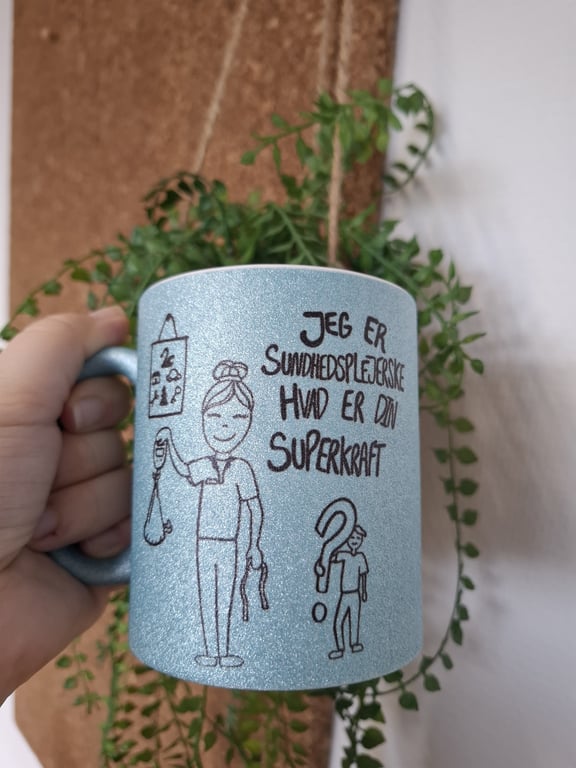 Krus: Jeg er sundhedsplejerske hvad er din superkraft Lys blå Glimmer