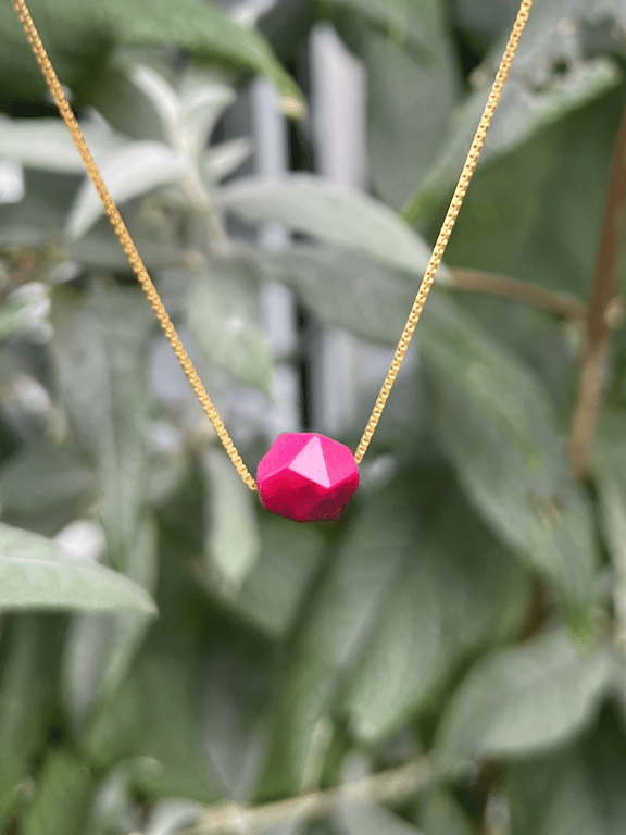 Pink Tigerøje- star cut vedhæng billede 5