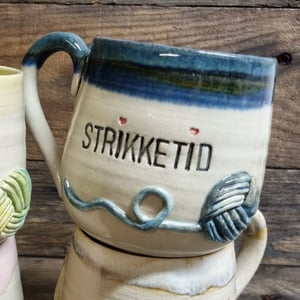 Strikkekop, blå – produktbillede