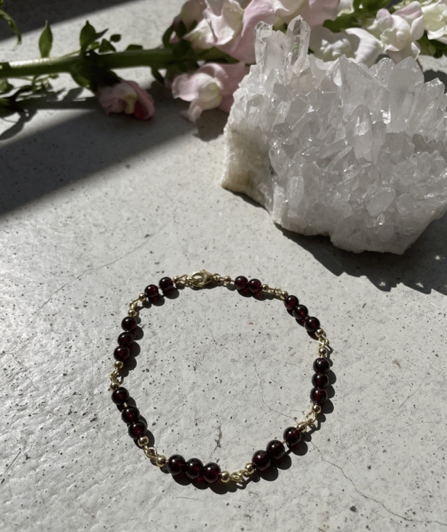 Rød Almandin Granat Royal Golden - Kvalitet AAAA billede 2