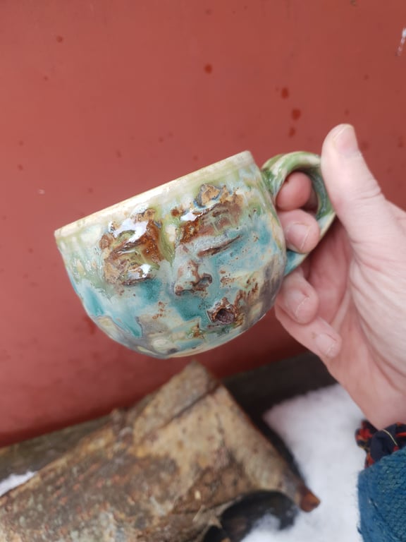 Syngende ansigtskop med hank  billede 4