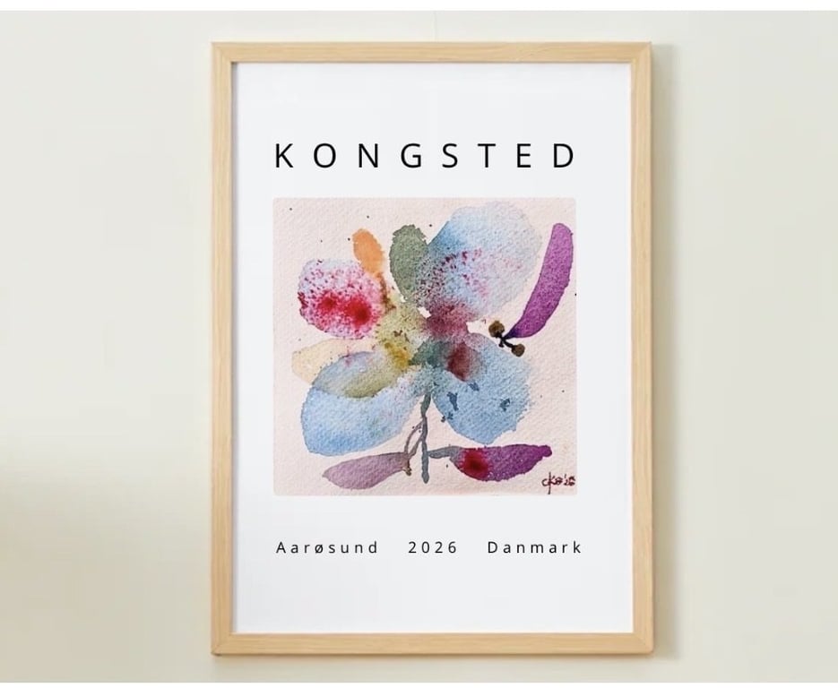 Den lille enkle - print af original akvarelblomst (3)