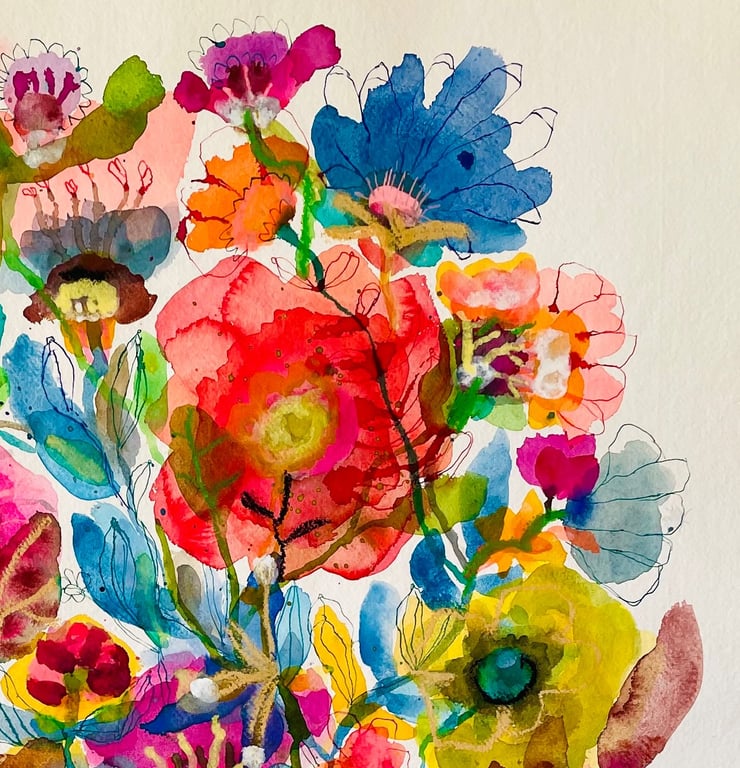 Anni - Kæmpe blå - original akvarel (3)