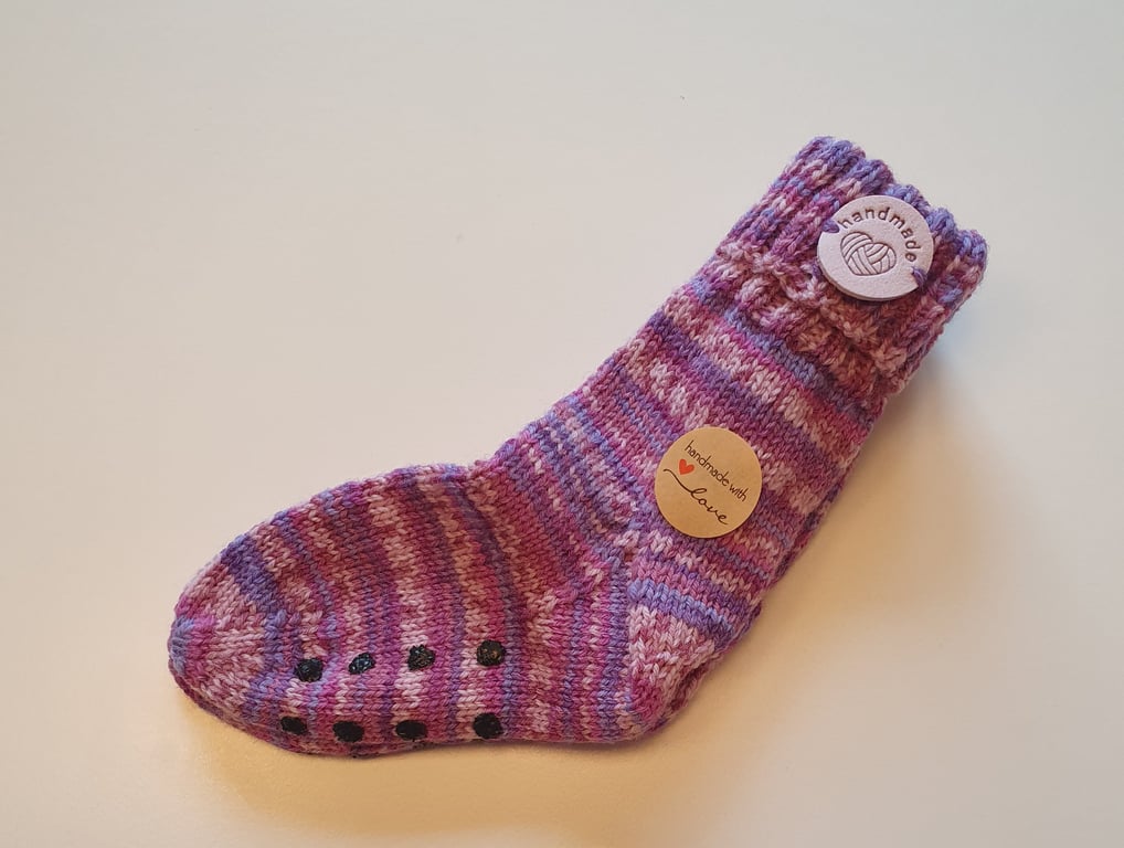 Skridsikre uldsokker størrelse 22-23