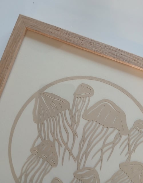 20x20cm, "Hav af gopler" indrammet 