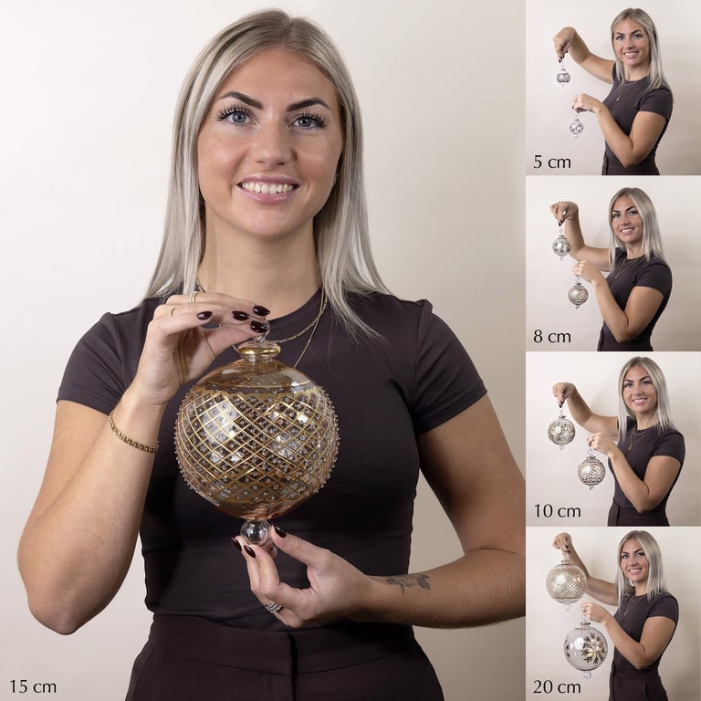 JULEKUGLE DESIGN 1004 KRYSTAL MED GULD ELLER HVIDGULD billede 4