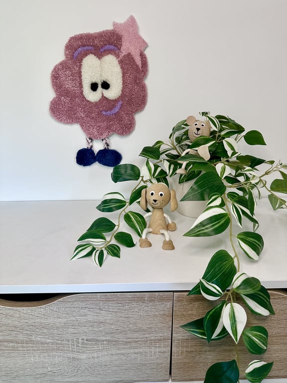 Tuftet vægophæng i 100% uld – Håndlavet til børneværelset  billede 2