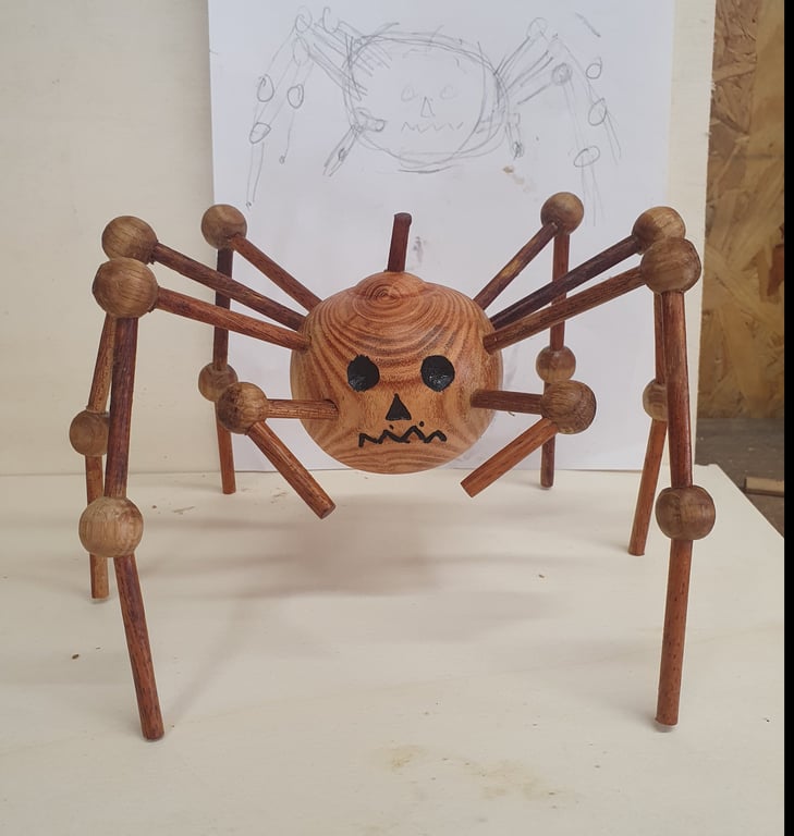 Skræmmende græskar edderkop. Anderledes bordpynt billede 3