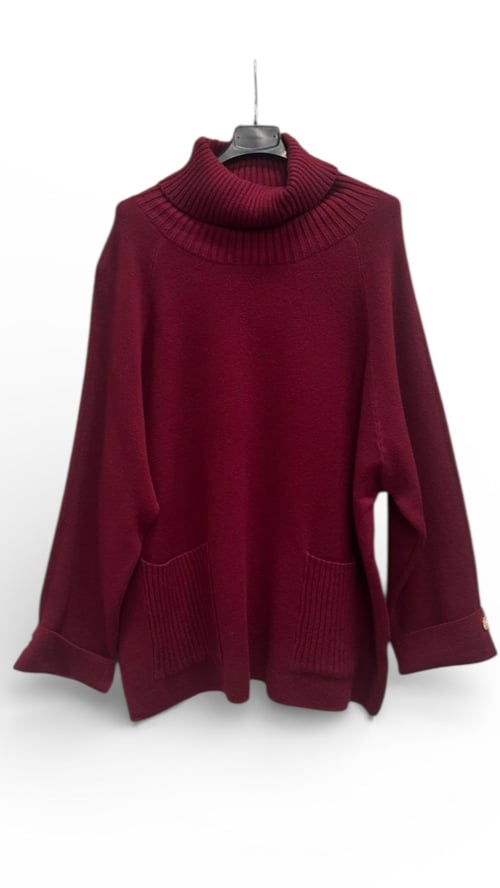 Veronika soft basic blouse. Wine red. Onesize 36-44. (2)